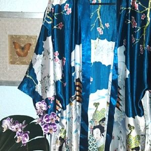 Bohemian cherry bl/peacock goddess kimono, *Rare find* Vintage🌸